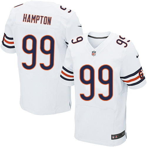 Men's Elite Dan Hampton Nike Jersey White Road - #99 NFL Chicago Bears